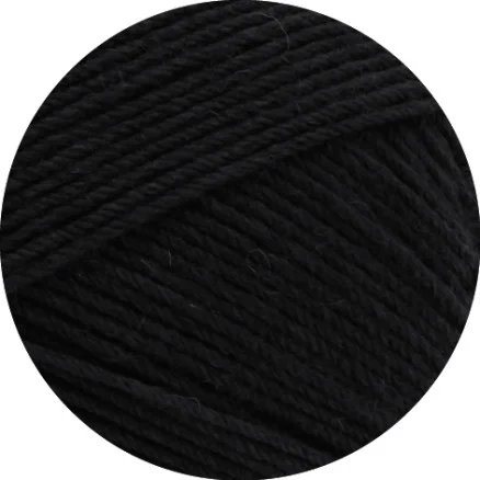 Sista chansen Lana Grossa Meilenweit 100 Merino Extrafine Uni Garn 2402 Svart