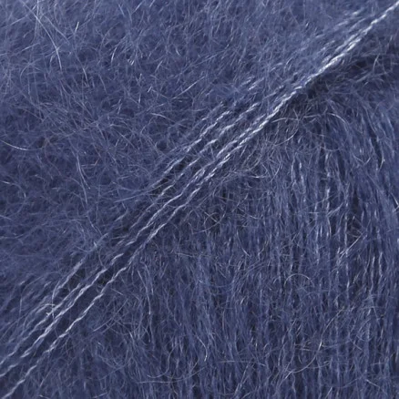 Drops Kid-Silk Garn Unicolor 28 Marinblå Rabatt