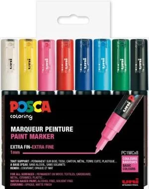 Utförsäljning Uni Posca Markers PC1MC 8 ST Paint Marker Ass. Färger 0,7 – 1 mm – 401633