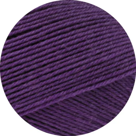 Lana Grossa Meilenweit 100 Merino Extrafine Uni Garn 2455 Mörk Violett Begränsat antal