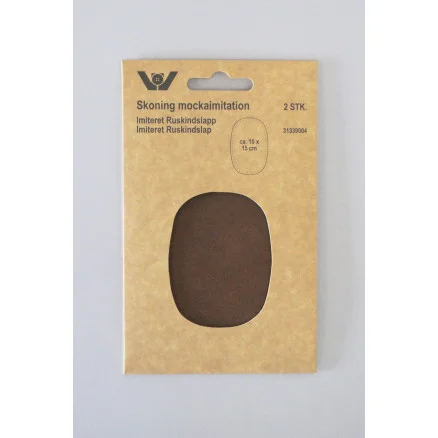 Rabatt Armbågelappar Imiterad Mocka Oval Brun 10x15 cm – 2 st.