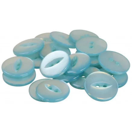 Infinity Hearts Knapp Akryl Blå 19mm – 20 st. Fri frakt