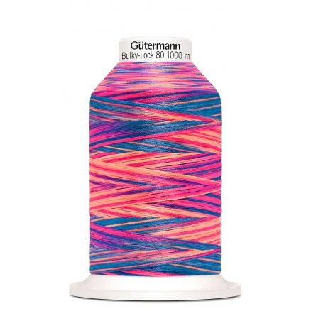 Nedsatt pris Gütermann Bulky-Lock 80 Multi Röd/Orange/Cerise Sytråd Polyester 9814 – 1000m