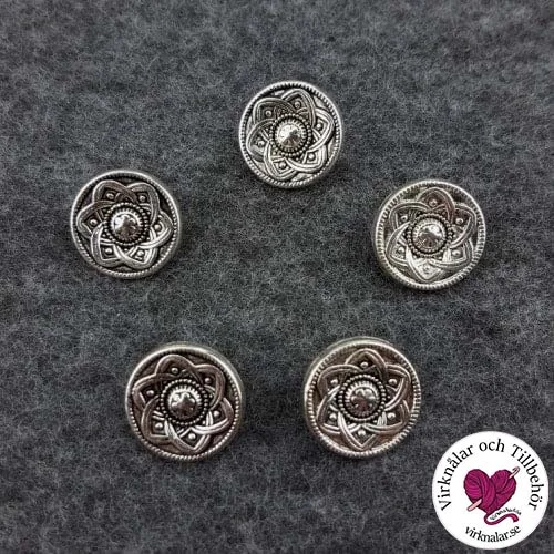 Expressleverans MetallknapparRund Keltiskt Blomma 15 mm 10 st Nr 05