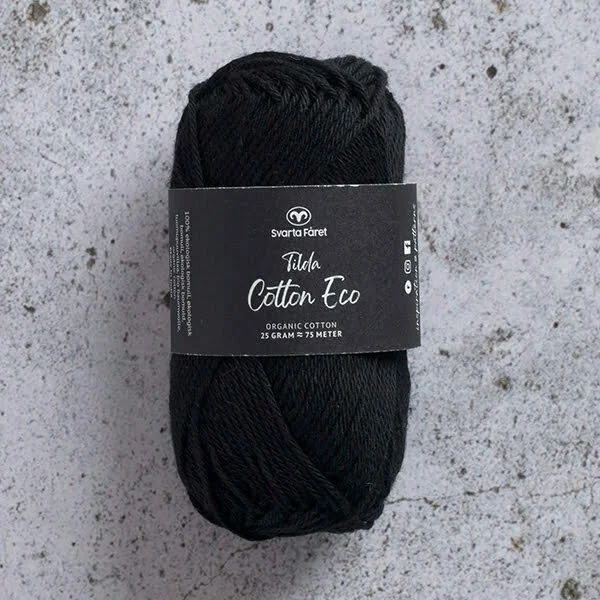 Tilda Cotton Eco 25 g Svart Nr 201 – Storpack 10 st Fri frakt