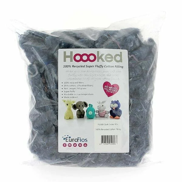 StoppningCotton Filling 250 g Hooked Storm Mörkblå Erbjudande