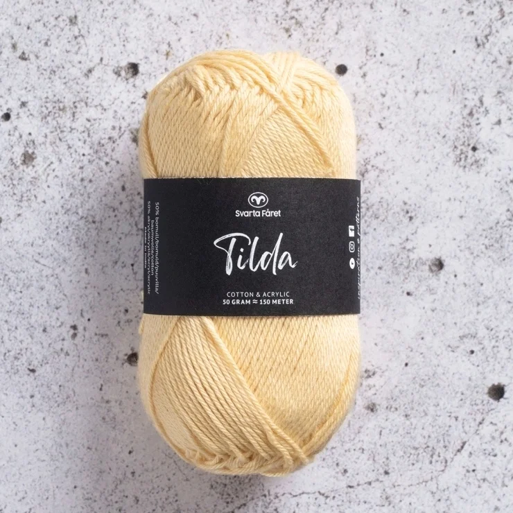 Lägg i varukorgen Tilda garn 50 g Svarta Fåret Ljusgul Lemon Cream Yellow 33