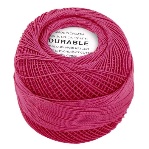 Virkgarn Durable 20 g Nr 1027 Mörkrosa Extra rabatt
