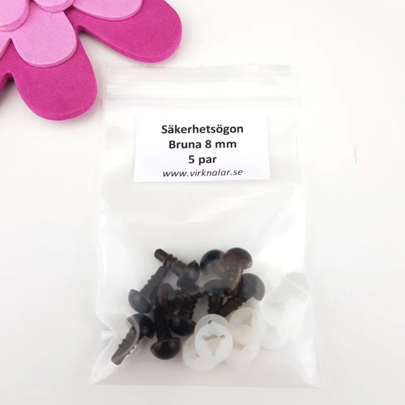 Begränsad tid Säkerhetsögon Färgade Bruna 8 mm5 par