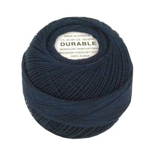 Nyhet Virkgarn Durable 20 g Nr 1052 Mörk Marinblå