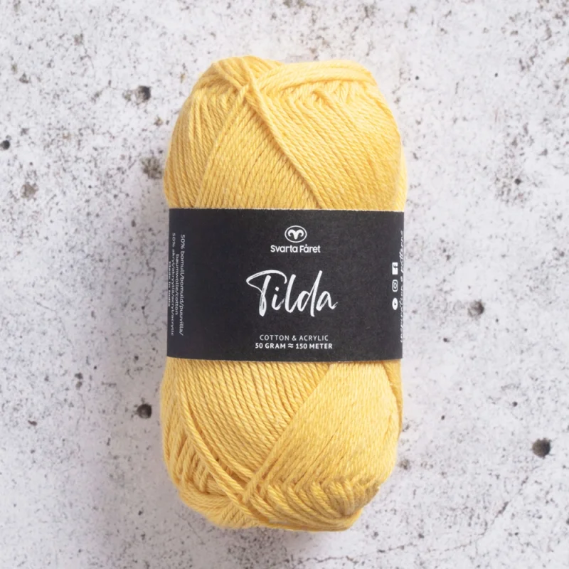 Premium Tilda garn 50 g Svarta Fåret Bumblebee Yellow 533