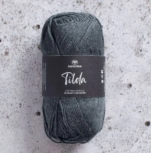 Tilda garn 50 g Svarta Fåret Mörkgrå Nr 02 Expressleverans