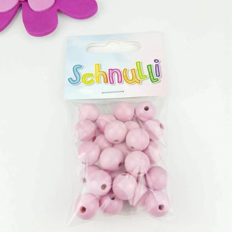 Billig Träpärlor 12 mm Schnulli Ljusrosa 425