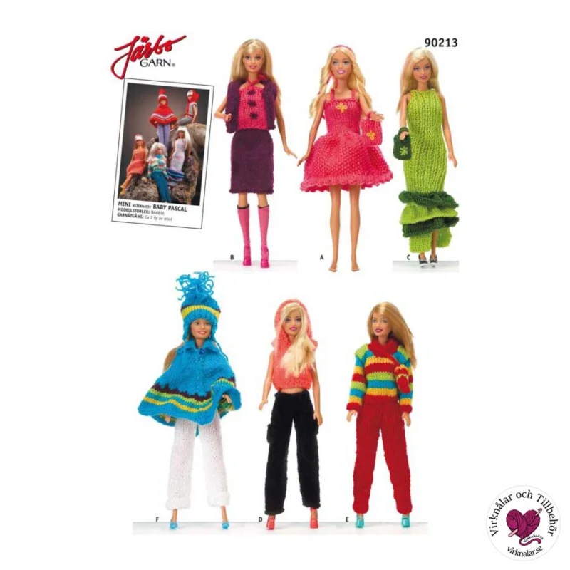Rabatt Köpemönster Sticka till Barbie Järbo mönster 90213 inkl plastficka