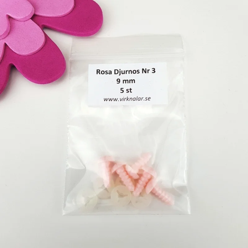 Fri frakt SäkerhetsnosarDjurnos Rosa 9 mm 5 stNr 3