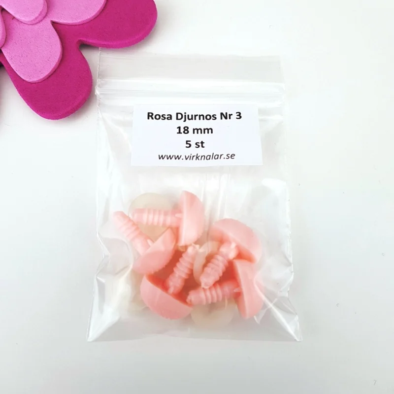 SäkerhetsnosarDjurnos Rosa 18 mm 5 stNr 3 Erbjudande