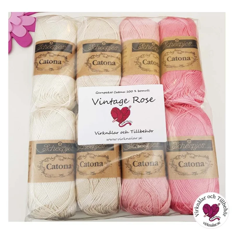Rabatter Garnpaket Catona ScheepjesVintage Rose 8 p