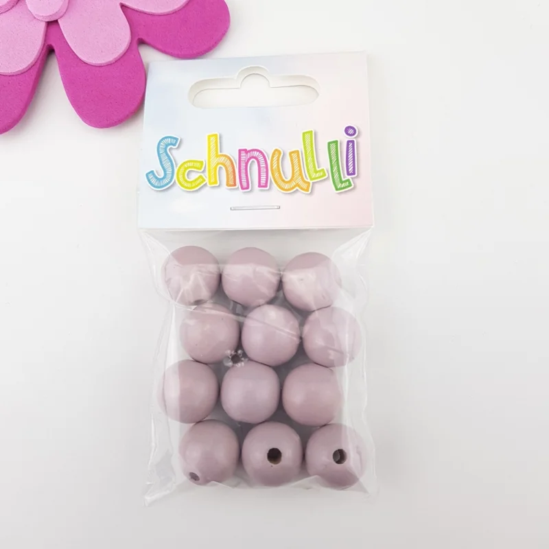 Fynd Träpärlor 15 mm Schnulli Puderrosa 456
