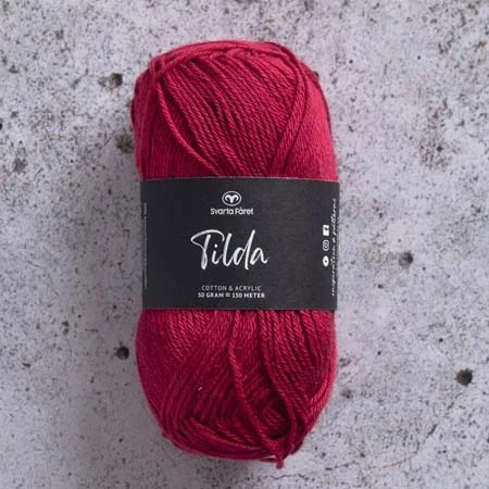 Bästa pris Tilda garn 50 g Svarta Fåret Mörkröd fin julröd Nr 46