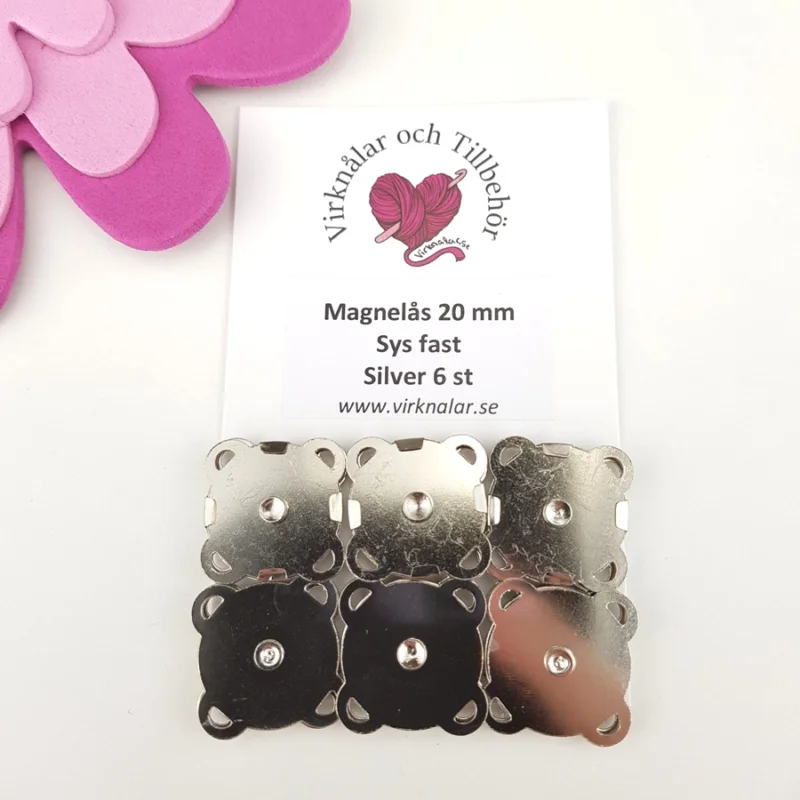 Populär Magnetlås Sys fast 20 mm Silver Storpack 6 st