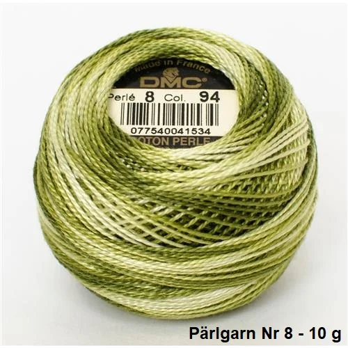 Expressleverans Virkgarn Dmc Cotton Perle Nr 8 Pärlgarn 10 g Grönmelerad 94