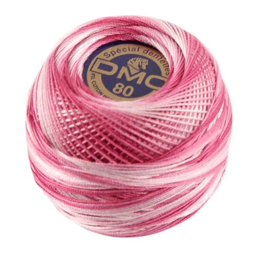 Virkgarn DMC Special Dentelles Nr 80 5g Rosa Melerad 48 Premium