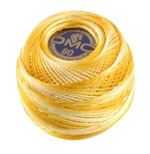 Fynd Virkgarn DMC Special Dentelles Nr 80 5g Gul Melerad 90