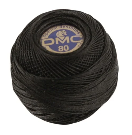 Virkgarn DMC Special Dentelles Nr 80 5g Svart Noir Rabatter