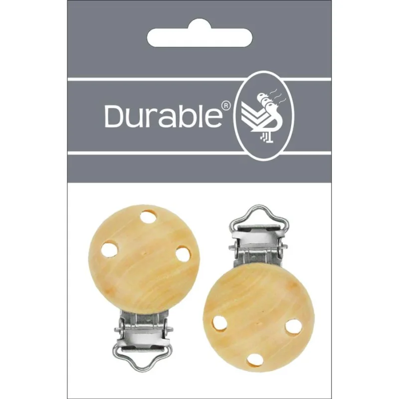 Träclips 30 mm Natur med hål Durable 2 st Begränsad tid