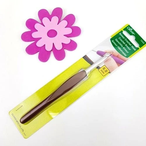 Clover Amour Ergonomisk virknål 6,0 mm Favorit Lägg i varukorgen