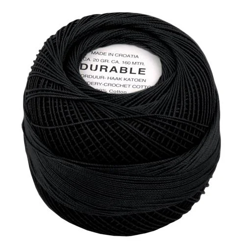 Endast idag Virkgarn Durable 20 g Nr 1001 Svart