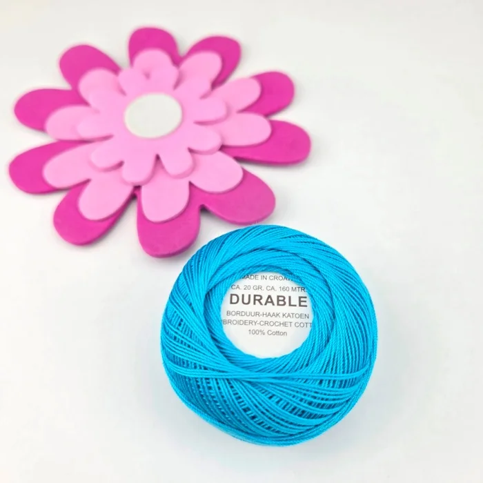 Virkgarn Durable 20 g Nr 1003 Turkos Rabatt