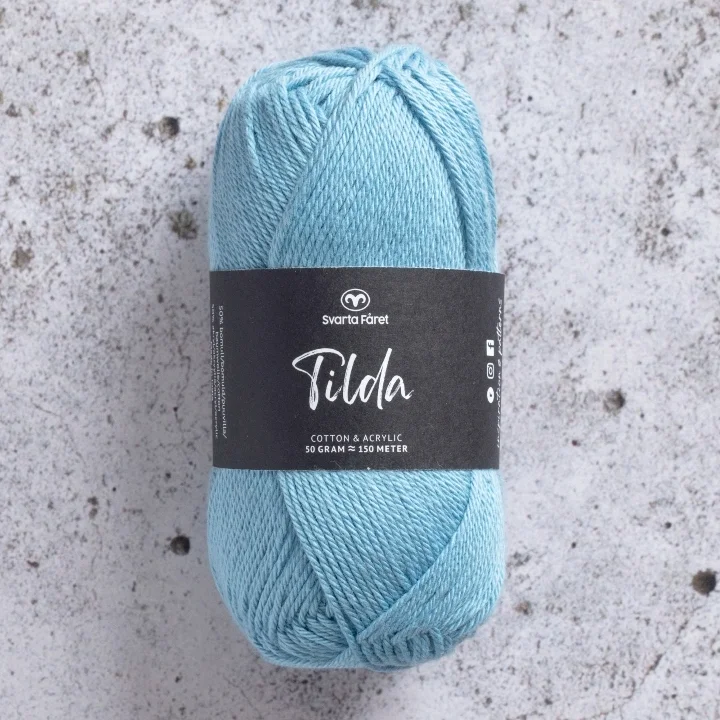 Erbjudande Tilda garn 50 g Svarta Fåret Mellanblå Ethereal Blue 65