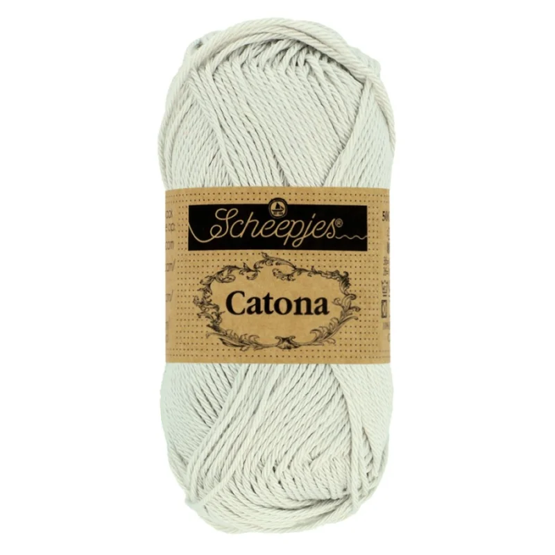 Catona garn Scheepjes Light Silver 50 g nr 172 Snabb leverans