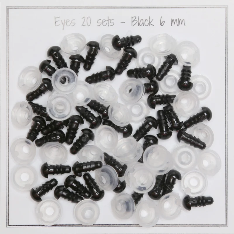 Begränsat antal Säkerhetsögon Svarta 6 mm 20 par 17296Go Handmade
