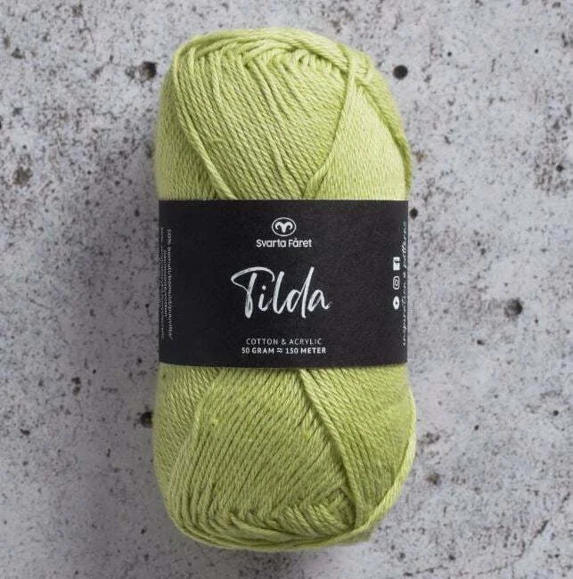 Populärt val Tilda garn 50 g Svarta Fåret Lime grön Nr 38