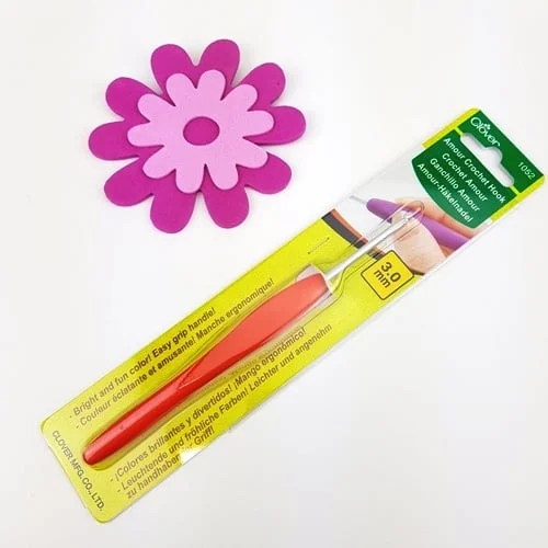 Clover Amour Ergonomisk virknål 3,0 mmFavorit risnedsättning