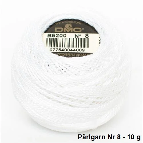 Virkgarn Dmc Cotton Perle Nr 8 Pärlgarn 10 g Vit B5200 Kampanjpris