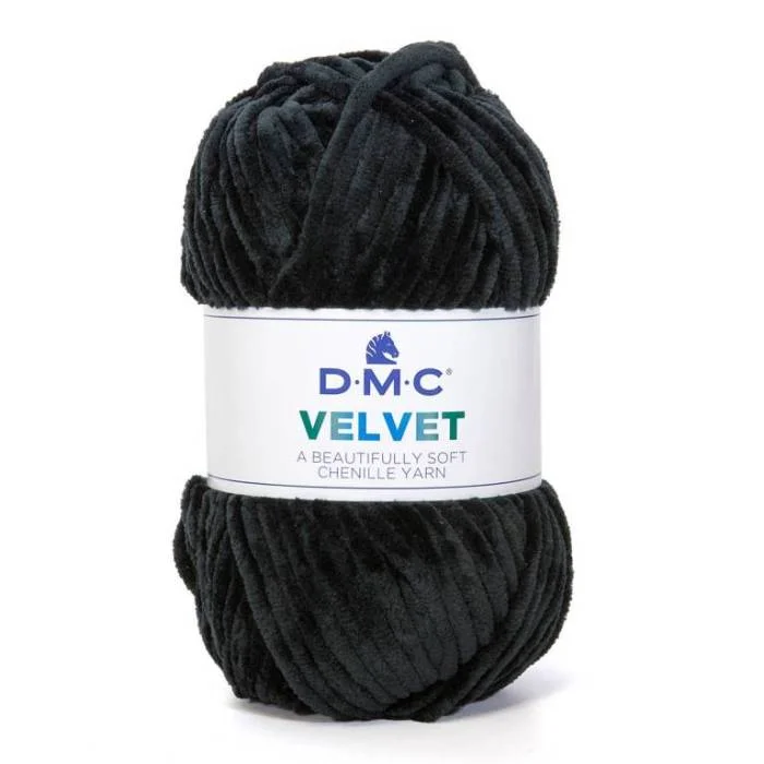 Sammetsgarn Dmc Velvet 100g Svart Gråsvart 010 Endast denna vecka