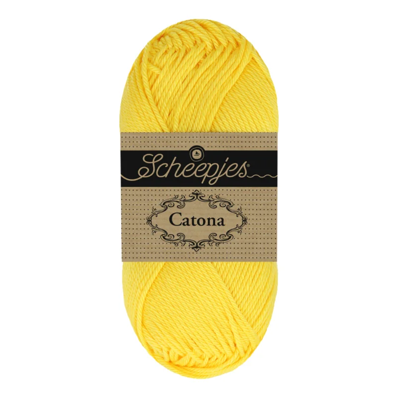 Catona garn Scheepjes Goldenrod Gul 50 g nr 077 risnedsättning