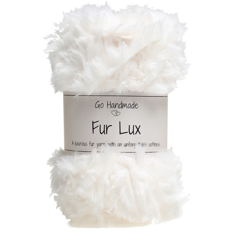 Lägg i varukorgen Pälsgarn Fur Lux 50 g Off White 17660 Go Handmade