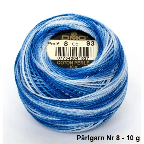 Virkgarn Dmc Cotton Perle Nr 8 Pärlgarn 10 g Blåmelerad 93 Reapris