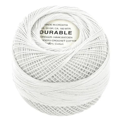 Virkgarn Durable 20 g Nr 1000 Vit Billigare