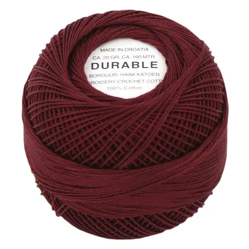 Virkgarn Durable 20 g Nr 1035 Mörk Vinröd Sänkt pris