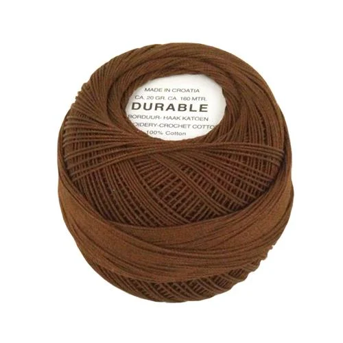 Virkgarn Durable 20 g Nr 1047 Chokladbrun Fri frakt