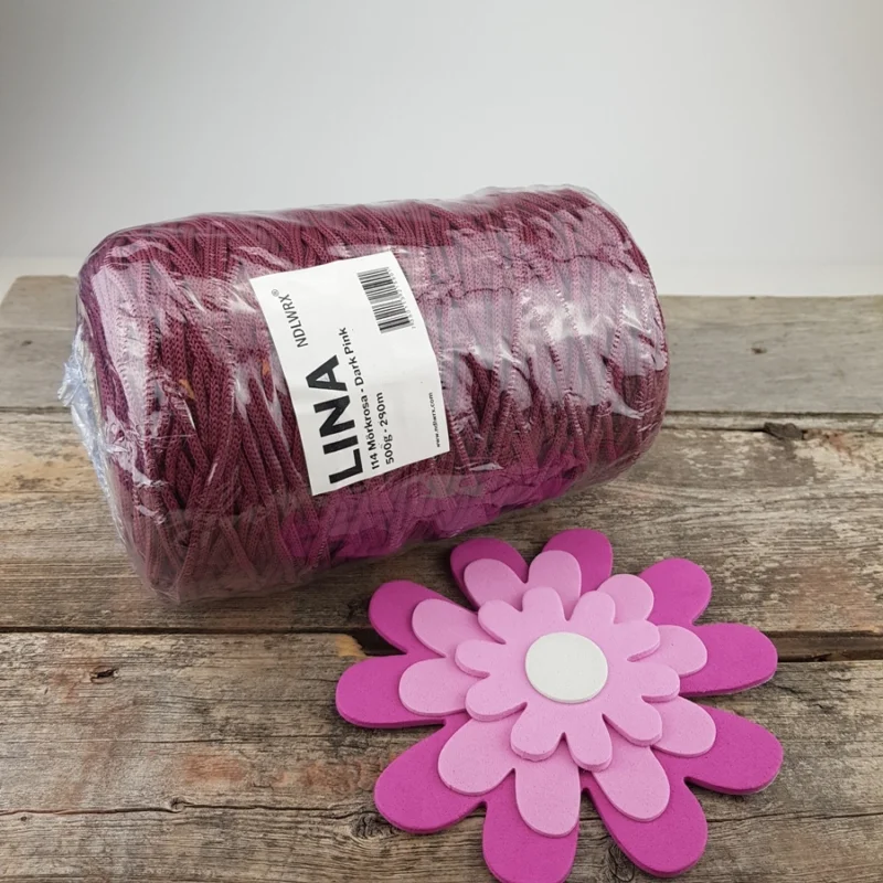 Lina Väskgarn Mörkrosa Rasberry 114 Stor Kona 500 g Köp nu
