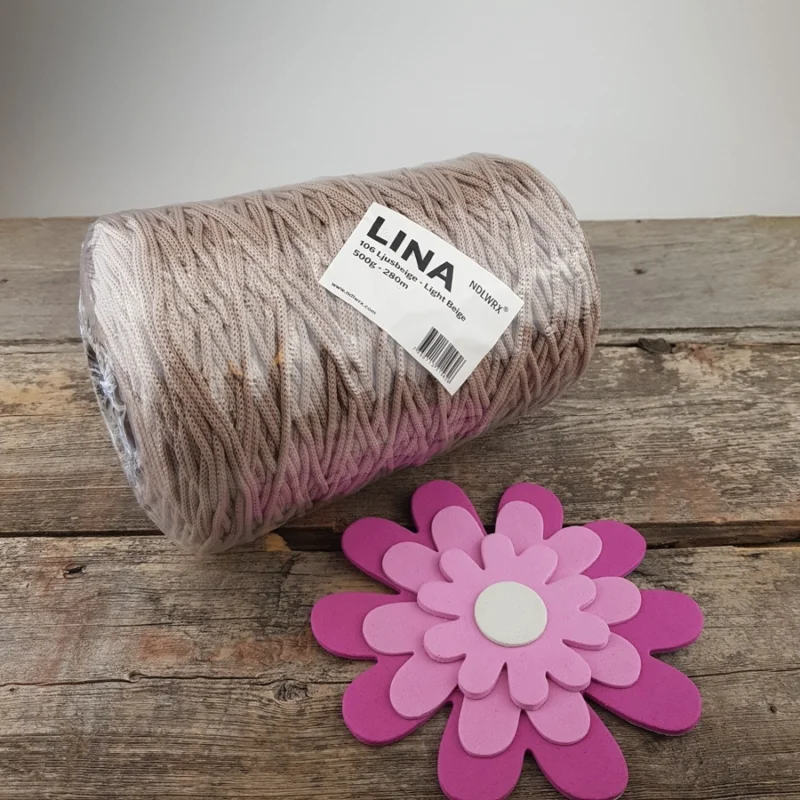 Lina Väskgarn Beige nougat nr 106 Stor Kona 500 g Trygg betalning
