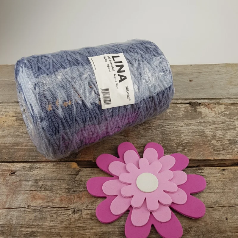 Säker betalning Lina Väskgarn Jeansblå nr 123 Stor Kona 500 g