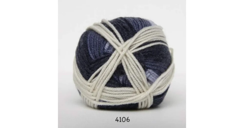 Populär Extrafine Merino 150 4106 blå/naturvit
