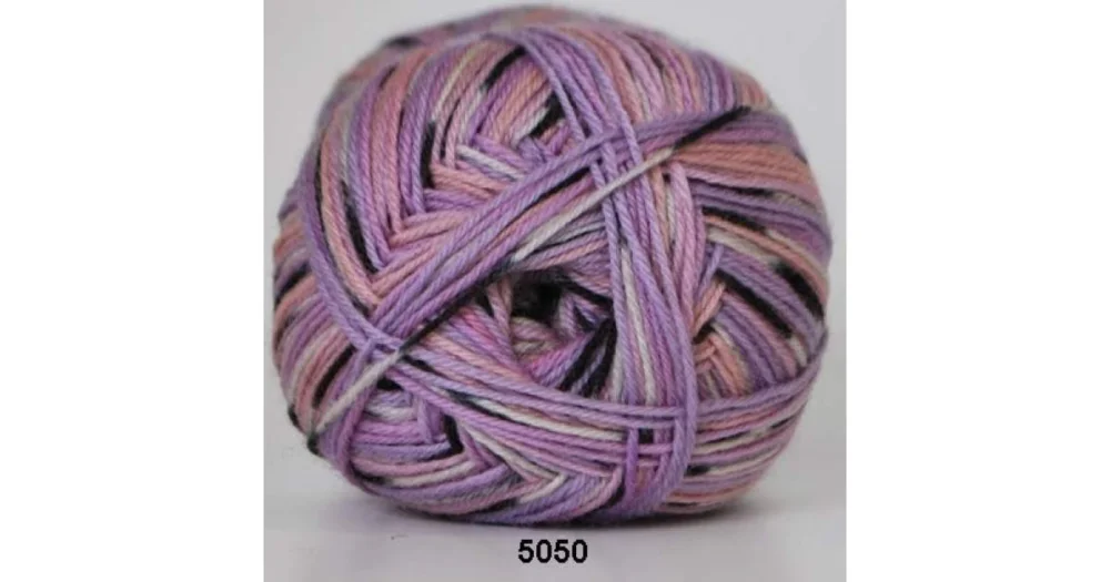 Aloe Sockwool 5050 rosalila print risnedsättning